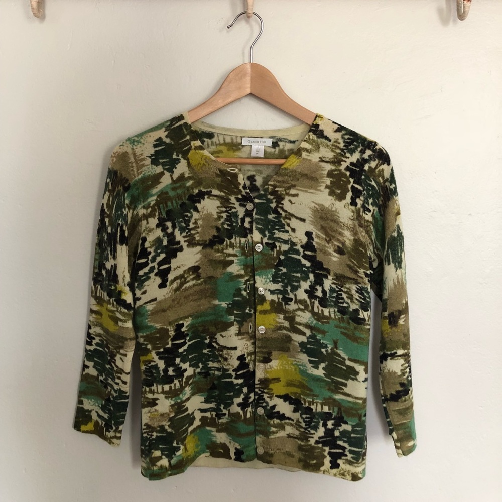 Garnet Hill Camo Cardigan